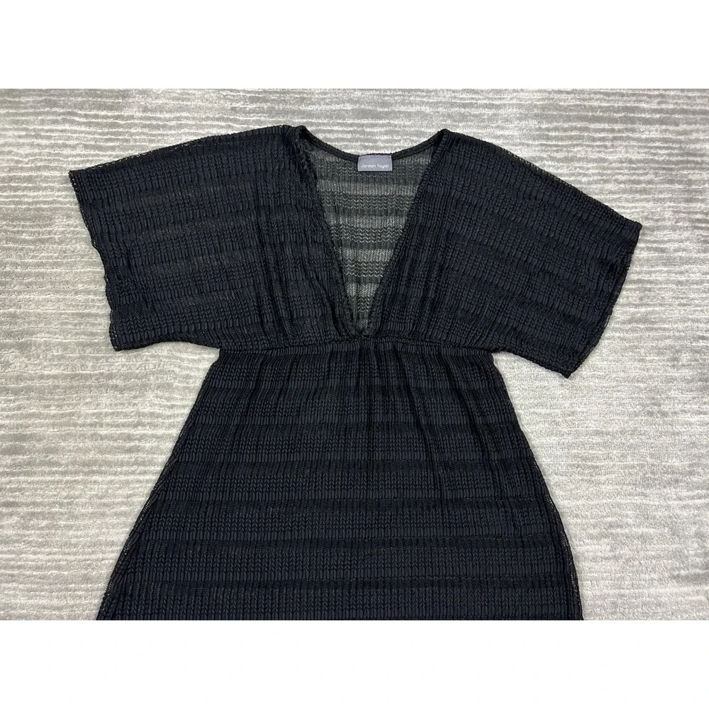 Jordan Taylor Top Womens‎ Small Black Swimwear Cover Up Short Sleeve